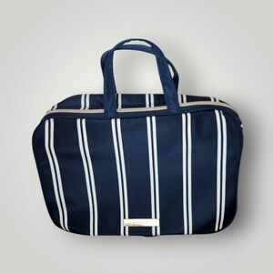 Tartan + Twine Duo Zip Clutch Makeup Organizer Bag Retro Stripe